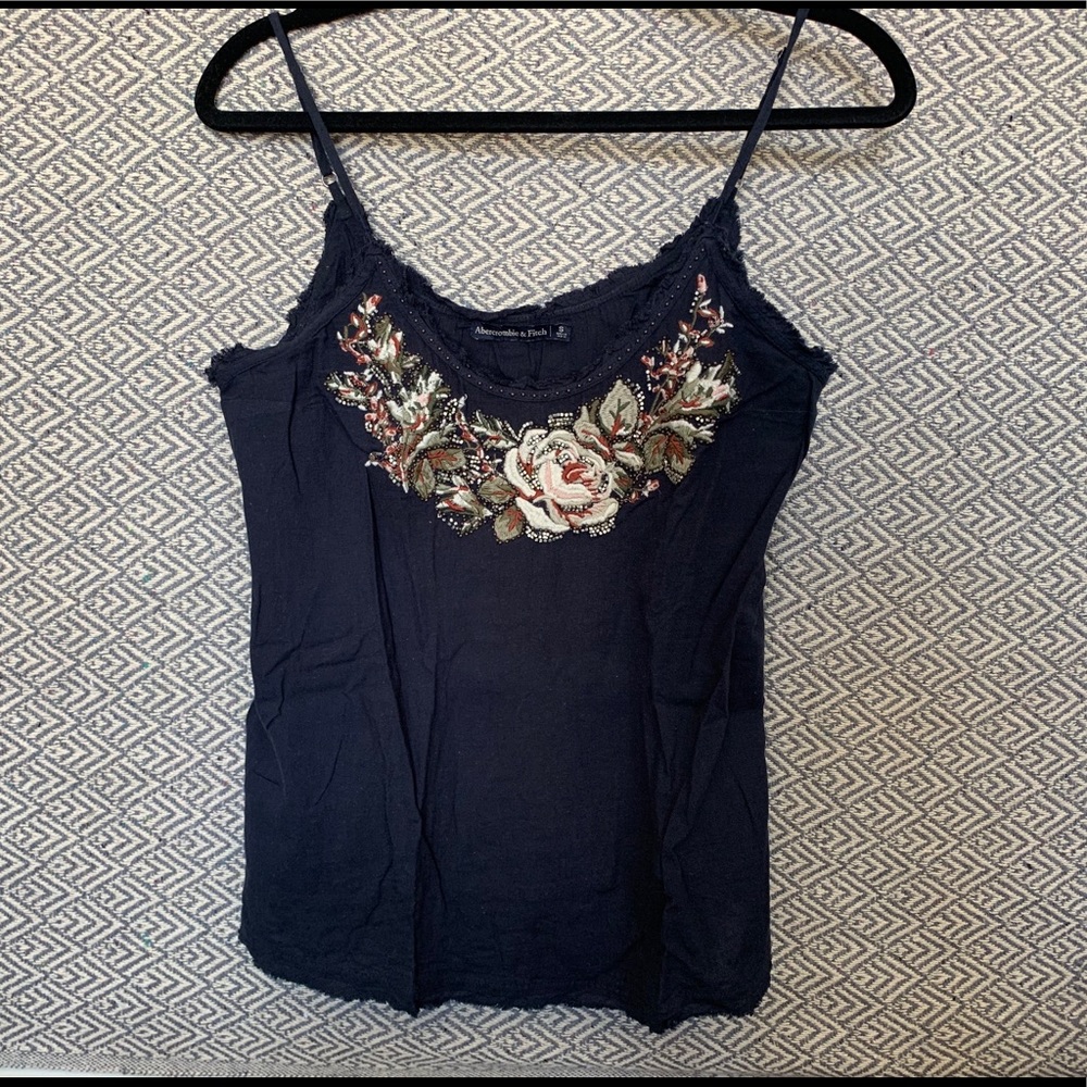 A&F Embroidered tank top Size S